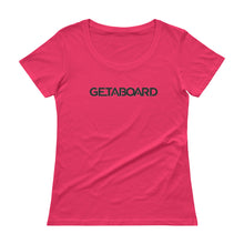 GETABOARD- Ladies' Scoopneck T-Shirt- Font- BLK