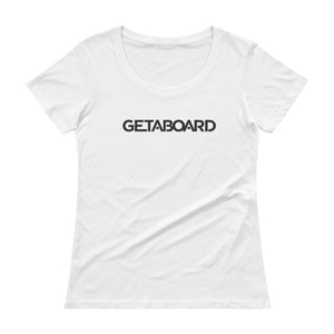 GETABOARD- Ladies' Scoopneck T-Shirt- Font- BLK
