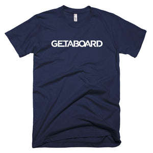 GETABOARD- Men's Short sleeve T-shirt- Font- WHT