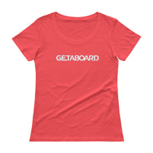 GETABOARD- Ladies' Scoopneck T-Shirt- Font - WHT